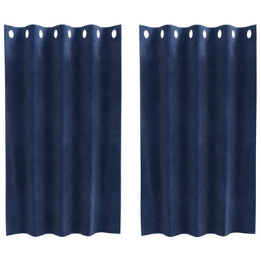 vidaXL Verdunkelungsvorhänge 2 pcs Dunkelblau 140 x 140 cm Samt