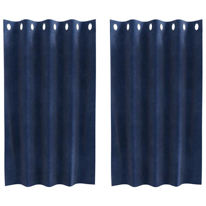 vidaXL Verdunkelungsvorhänge 2 pcs Dunkelblau 140 x 140 cm Samt