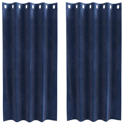 Verdunkelungsvorhänge 2 pcs Dunkelblau 140 x 175 cm Samt