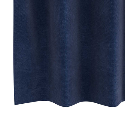 vidaXL Verdunkelungsvorhänge 2 pcs Dunkelblau 140 x 225 cm Samt