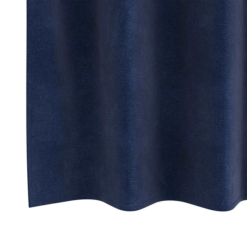 vidaXL Verdunkelungsvorhänge 2 pcs Dunkelblau 140 x 245 cm Samt