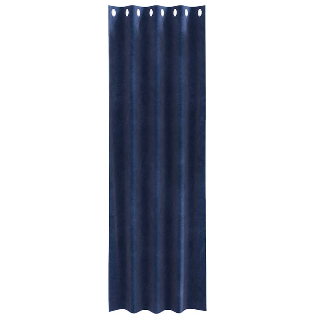 vidaXL Verdunkelungsvorhänge 2 pcs Dunkelblau 140 x 245 cm Samt