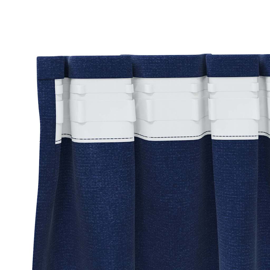 vidaXL Verdunkelungsvorhänge 2 pcs Dunkelblau 140 x 140 cm Samt