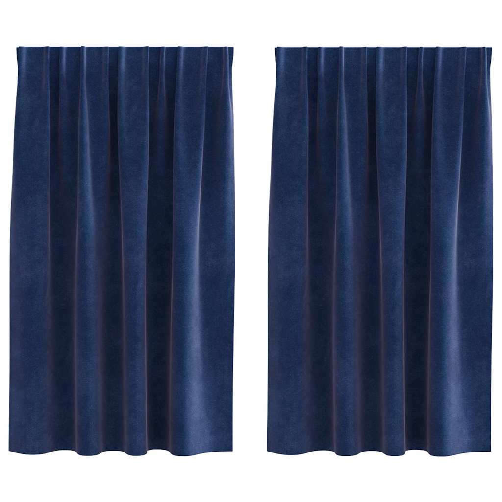 vidaXL Verdunkelungsvorhänge 2 pcs Dunkelblau 140 x 140 cm Samt
