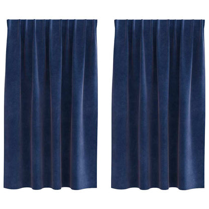 vidaXL Verdunkelungsvorhänge 2 pcs Dunkelblau 140 x 140 cm Samt