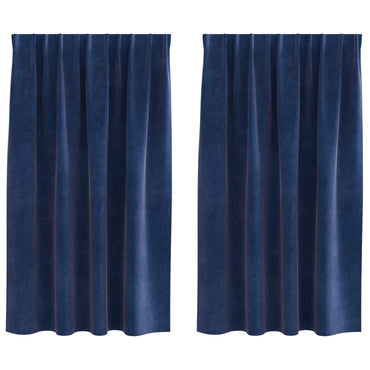 vidaXL Verdunkelungsvorhänge 2 pcs Dunkelblau 140 x 175 cm Samt