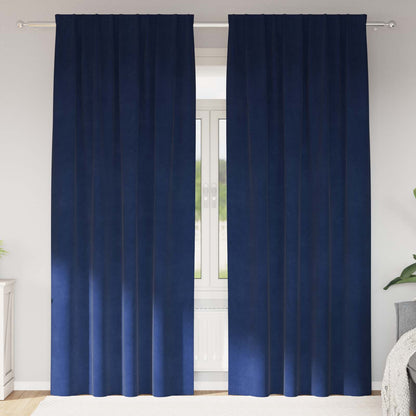 Verdunkelungsvorhänge 2 pcs Dunkelblau 140 x 225 cm Samt