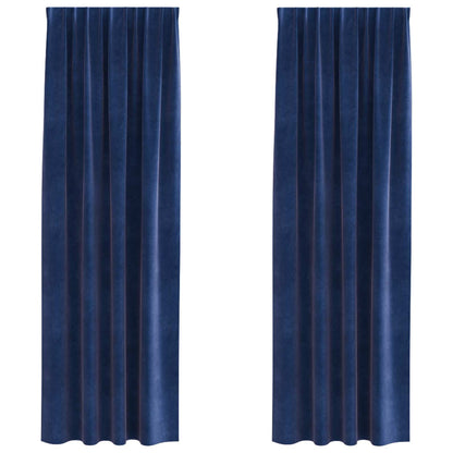 Verdunkelungsvorhänge 2 pcs Dunkelblau 140 x 225 cm Samt