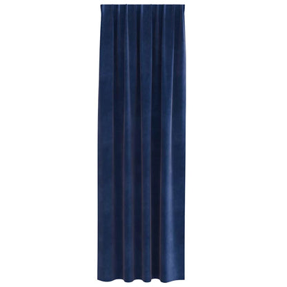 vidaXL Verdunkelungsvorhänge 2 pcs Dunkelblau 140 x 245 cm Samt