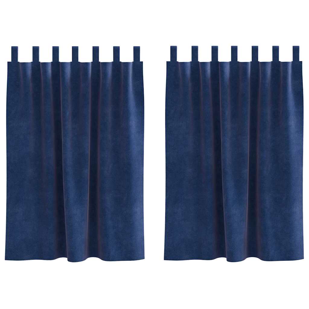 vidaXL Verdunkelungsvorhänge 2 pcs Dunkelblau 140 x 140 cm Samt
