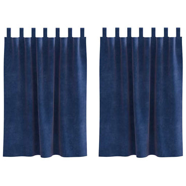 vidaXL Verdunkelungsvorhänge 2 pcs Dunkelblau 140 x 140 cm Samt