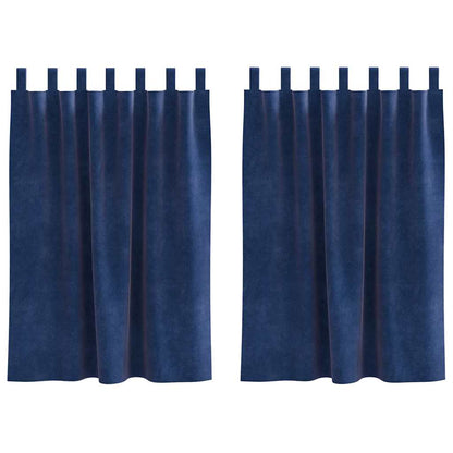 vidaXL Verdunkelungsvorhänge 2 pcs Dunkelblau 140 x 140 cm Samt
