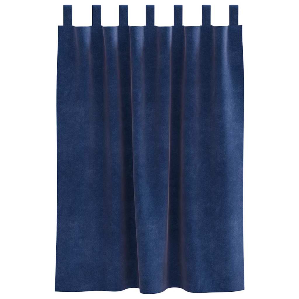 vidaXL Verdunkelungsvorhänge 2 pcs Dunkelblau 140 x 140 cm Samt