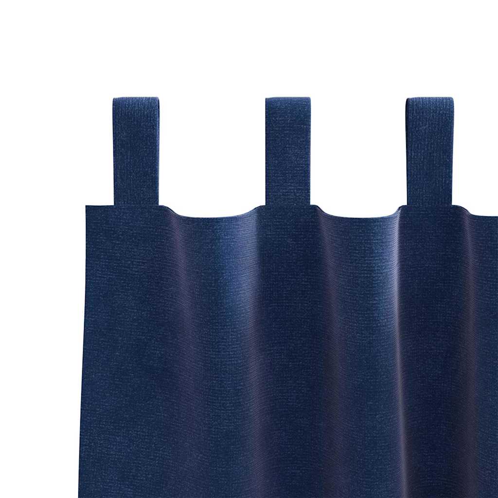 vidaXL Verdunkelungsvorhänge 2 pcs Dunkelblau 140 x 175 cm Samt