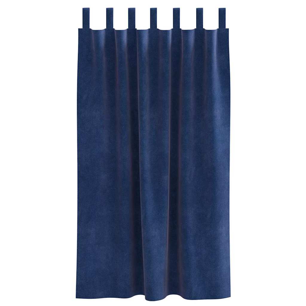 vidaXL Verdunkelungsvorhänge 2 pcs Dunkelblau 140 x 175 cm Samt
