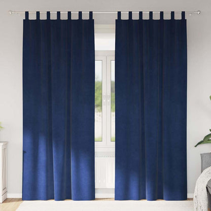 vidaXL Verdunkelungsvorhänge 2 pcs Dunkelblau 140 x 245 cm Samt