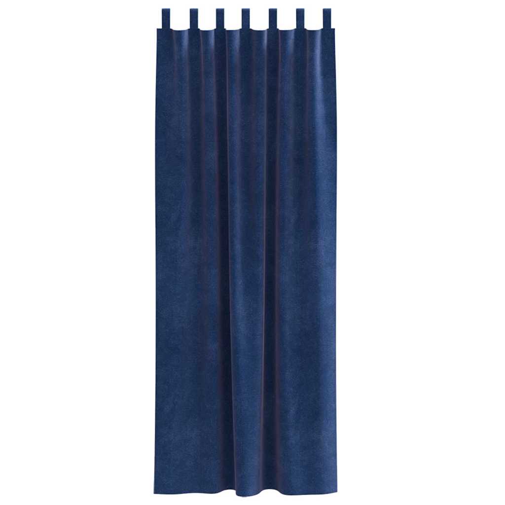 vidaXL Verdunkelungsvorhänge 2 pcs Dunkelblau 140 x 245 cm Samt