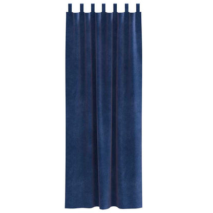 vidaXL Rideaux occultants 2 pcs Bleu foncé 140 x 260 cm Velours