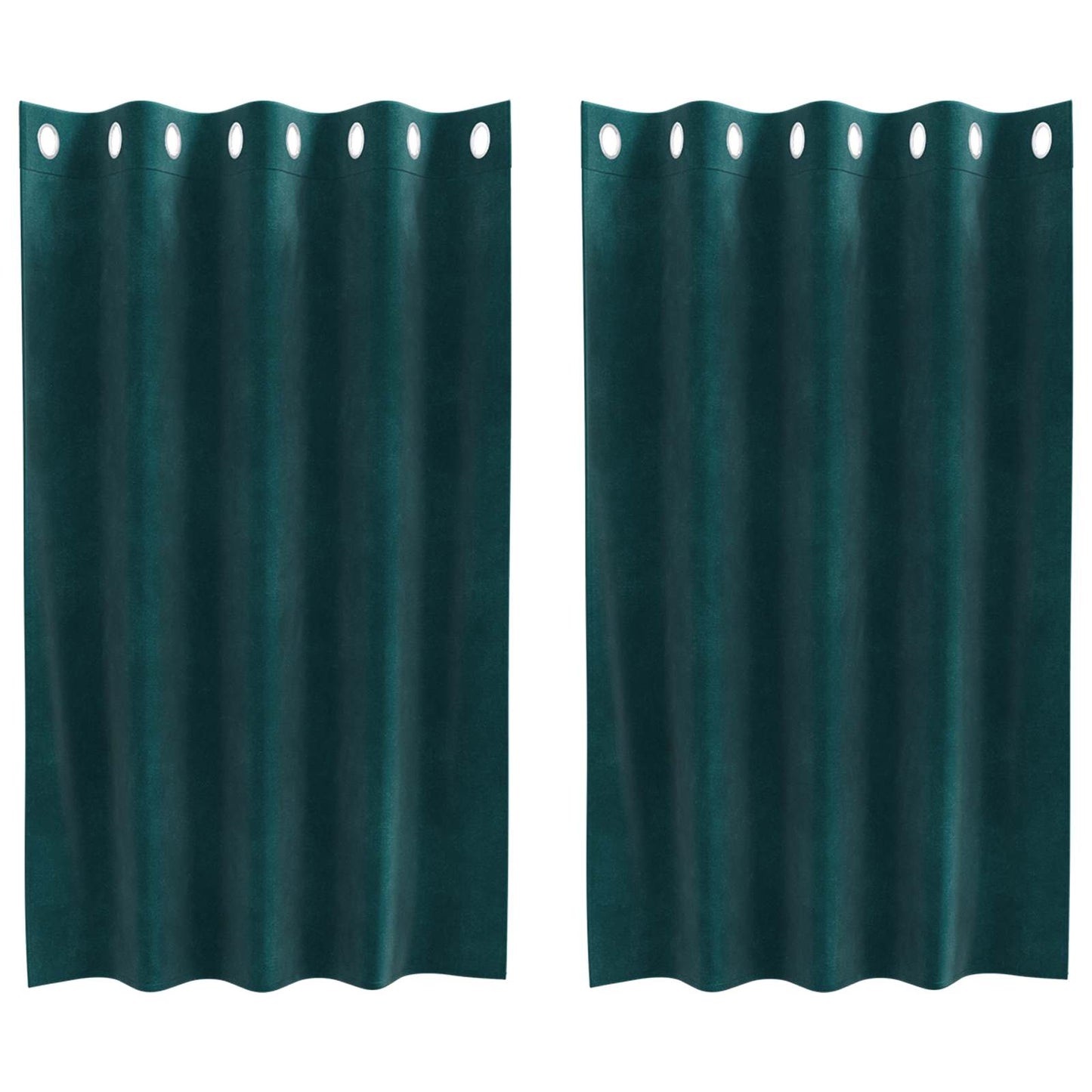 vidaXL Verdunkelungsvorhänge 2 pcs Dunkelgrün 140 x 140 cm Samt