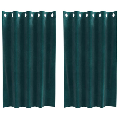 vidaXL Verdunkelungsvorhänge 2 pcs Dunkelgrün 140 x 140 cm Samt