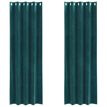 vidaXL Verdunkelungsvorhänge 2 pcs Dunkelgrün 140 x 225 cm Samt