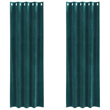 vidaXL Verdunkelungsvorhänge 2 pcs Dunkelgrün 140 x 245 cm Samt