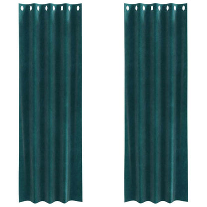 vidaXL Verdunkelungsvorhänge 2 pcs Dunkelgrün 140 x 260 cm Samt