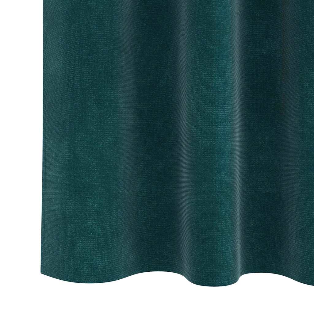 vidaXL Rideaux avec cantonnière 2 pcs Vert foncé 140 x 140 cm Velours