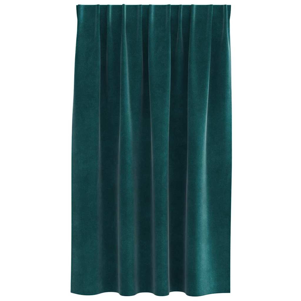 vidaXL Rideaux avec cantonnière 2 pcs Vert foncé 140 x 140 cm Velours