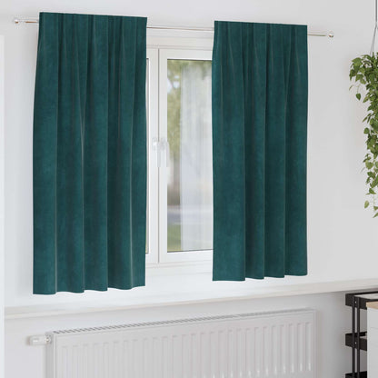 vidaXL Verdunkelungsvorhänge 2 pcs Dunkelgrün 140 x 175 cm Samt
