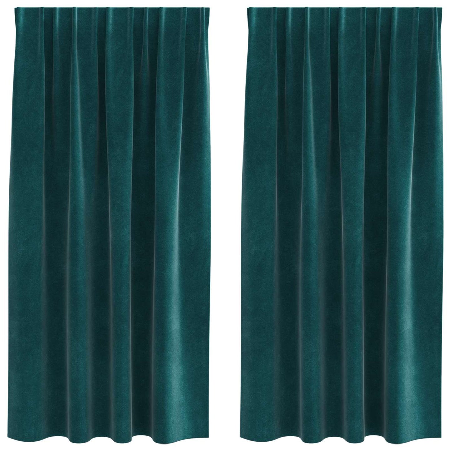 vidaXL Verdunkelungsvorhänge 2 pcs Dunkelgrün 140 x 175 cm Samt