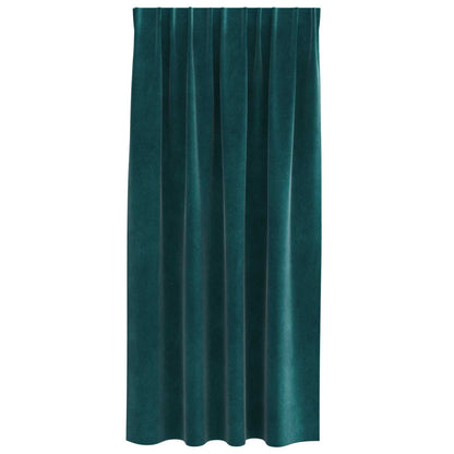 vidaXL Verdunkelungsvorhänge 2 pcs Dunkelgrün 140 x 175 cm Samt