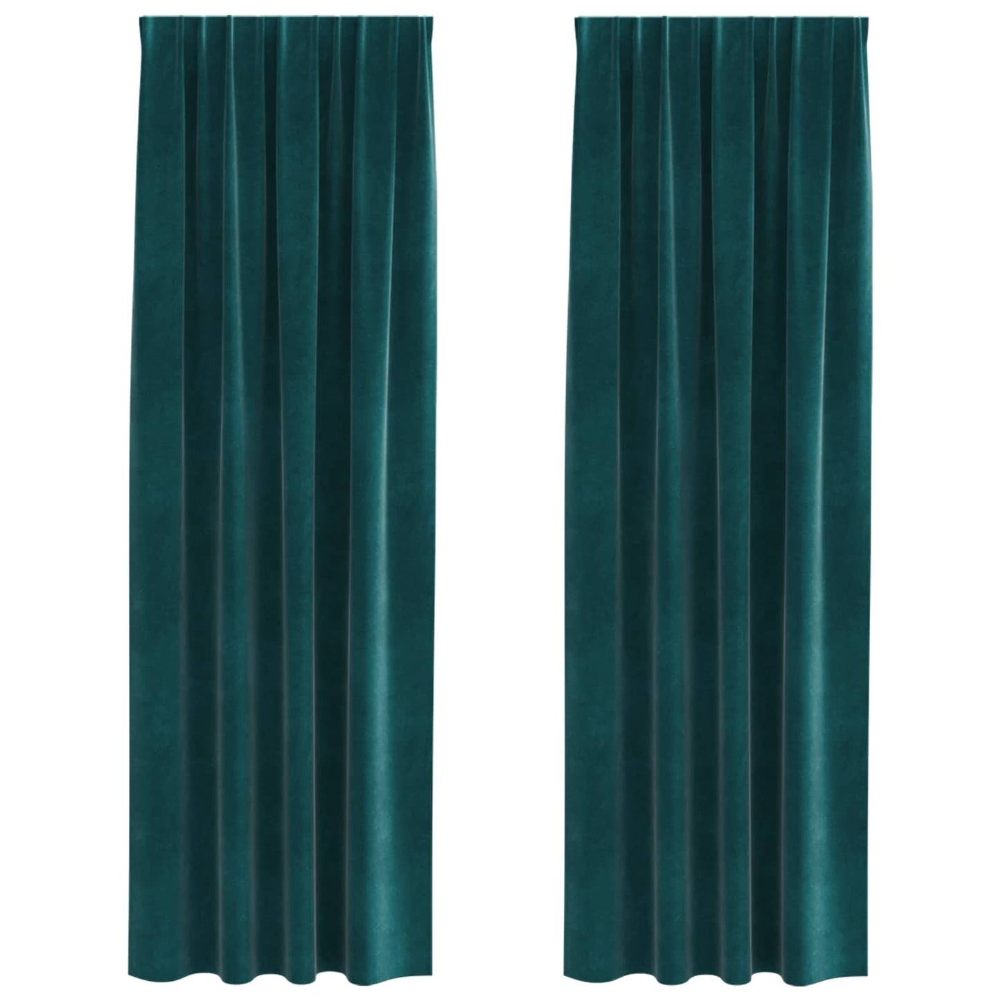 vidaXL Verdunkelungsvorhänge 2 pcs Dunkelgrün 140 x 260 cm Samt