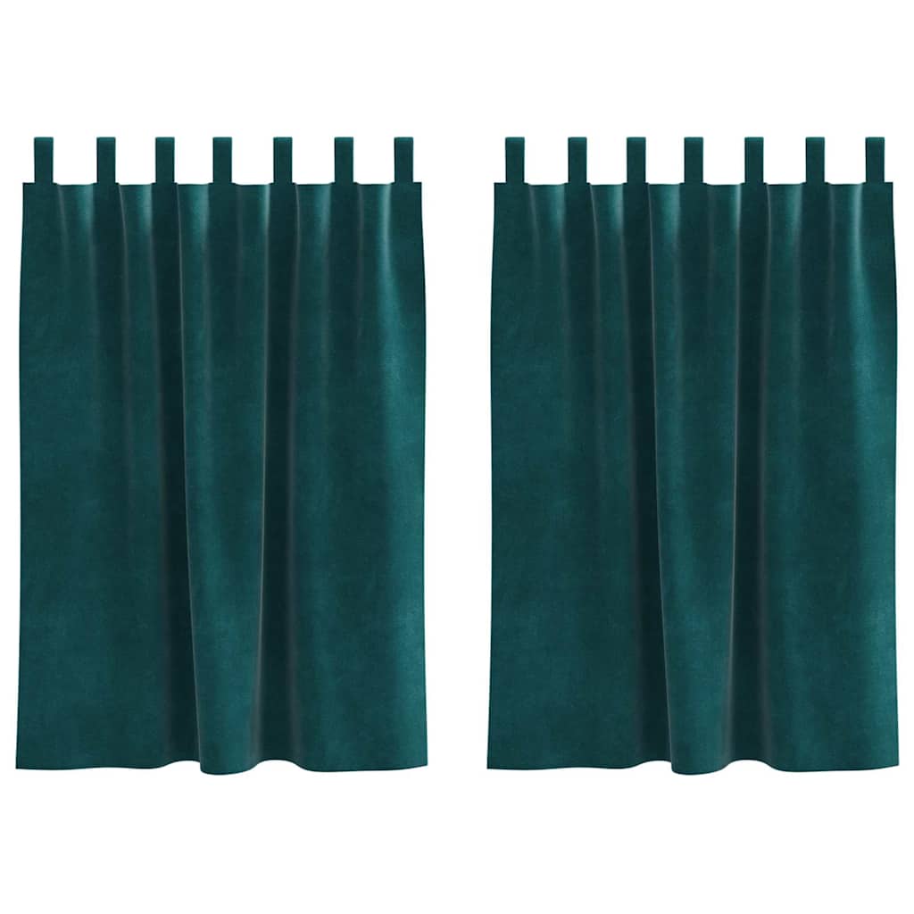 Verdunkelungsvorhänge 2 pcs Dunkelgrün 140 x 140 cm Samt