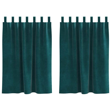 vidaXL Verdunkelungsvorhänge 2 pcs Dunkelgrün 140 x 140 cm Samt