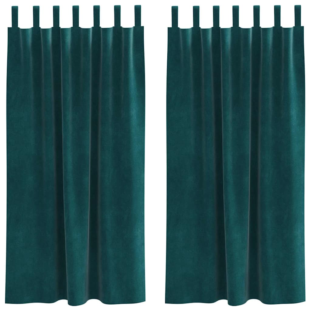 Verdunkelungsvorhänge 2 pcs Dunkelgrün 140 x 175 cm Samt