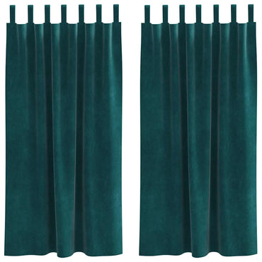 vidaXL Verdunkelungsvorhänge 2 pcs Dunkelgrün 140 x 175 cm Samt