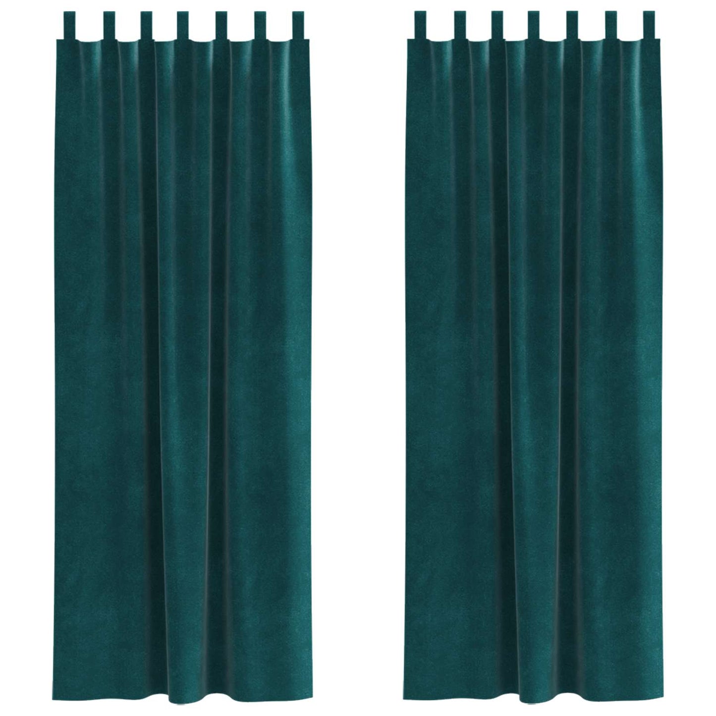 vidaXL Verdunkelungsvorhänge 2 pcs Dunkelgrün 140 x 245 cm Samt