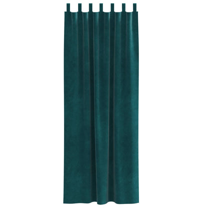 vidaXL Verdunkelungsvorhänge 2 pcs Dunkelgrün 140 x 245 cm Samt