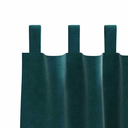 vidaXL Verdunkelungsvorhänge 2 pcs Dunkelgrün 140 x 260 cm Samt