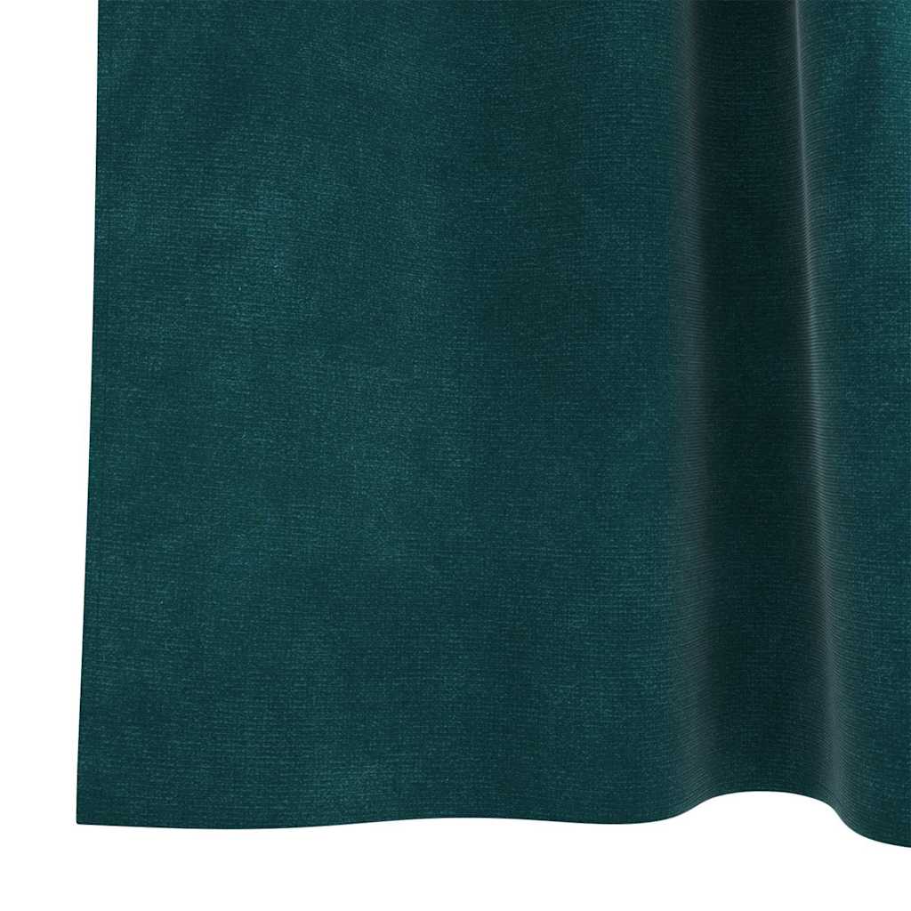 vidaXL Verdunkelungsvorhänge 2 pcs Dunkelgrün 140 x 260 cm Samt