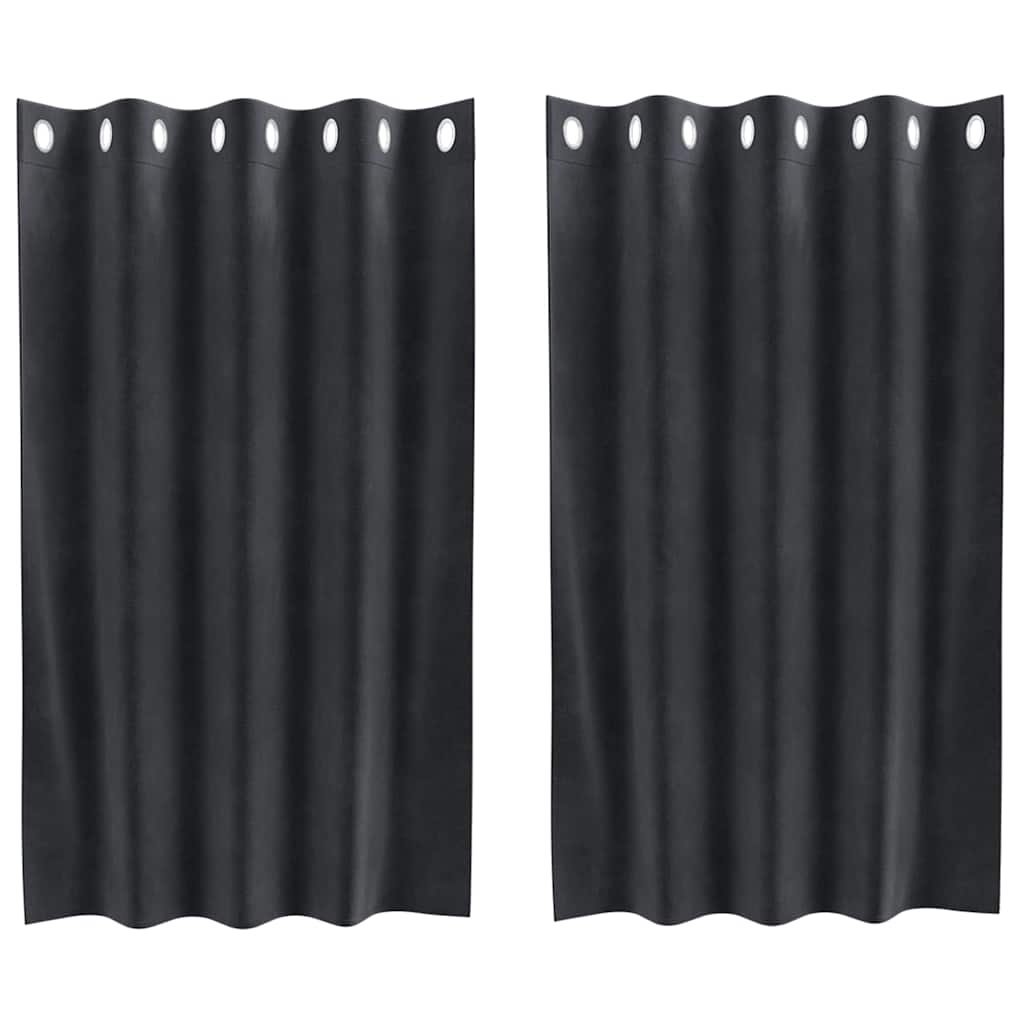 Verdunkelungsvorhänge 2 pcs Dunkelgrau 140 x 140 cm Samt