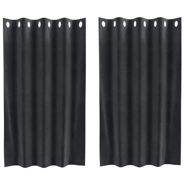 vidaXL Verdunkelungsvorhänge 2 pcs Dunkelgrau 140 x 140 cm Samt