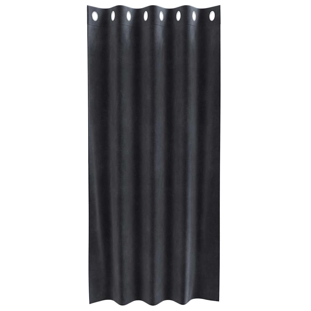vidaXL Rideaux occultants 2 pcs Gris foncé 140 x 175 cm Velours