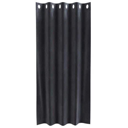 vidaXL Rideaux occultants 2 pcs Gris foncé 140 x 175 cm Velours
