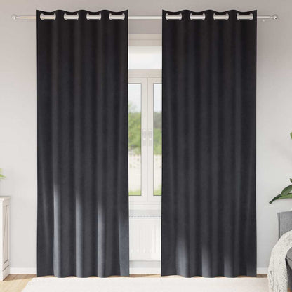 vidaXL Rideaux occultants 2 pcs Gris foncé 140 x 225 cm Velours