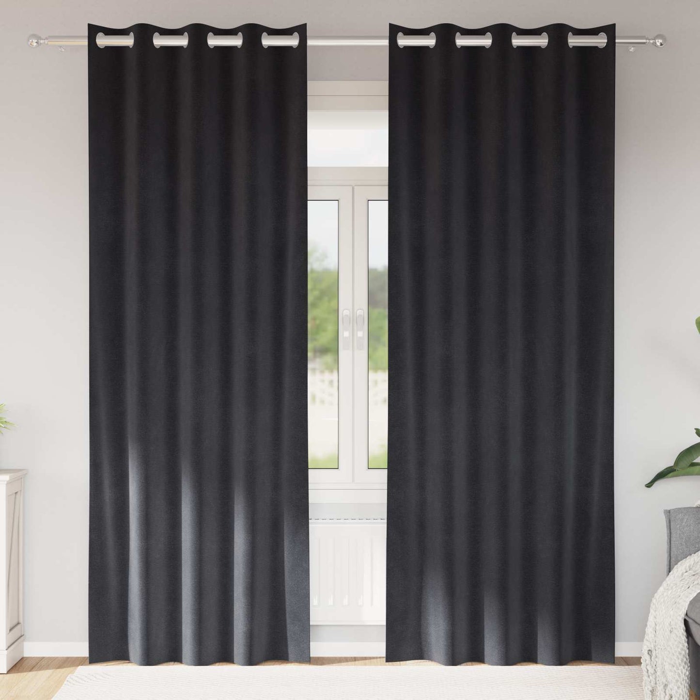 vidaXL Verdunkelungsvorhänge 2 pcs Dunkelgrau 140 x 245 cm Samt