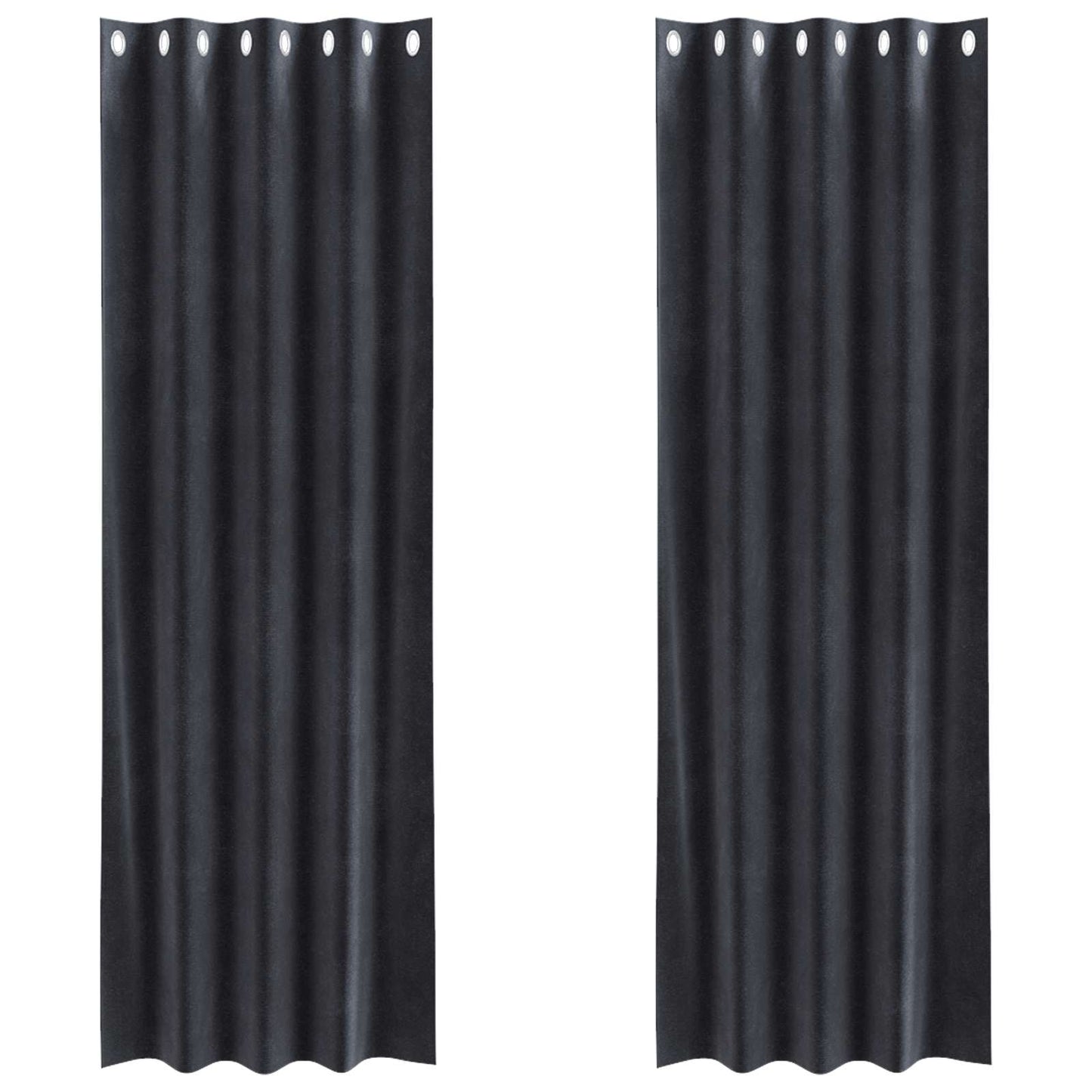 vidaXL Verdunkelungsvorhänge 2 pcs Dunkelgrau 140 x 245 cm Samt