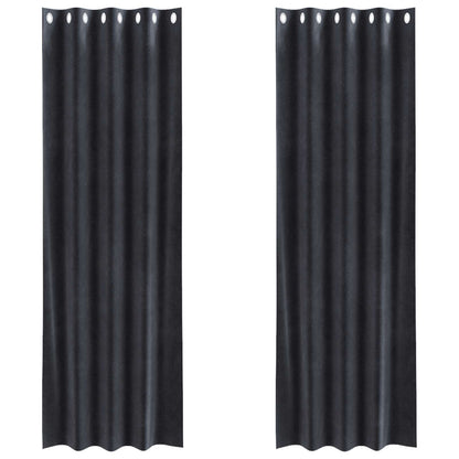 vidaXL Verdunkelungsvorhänge 2 pcs Dunkelgrau 140 x 245 cm Samt