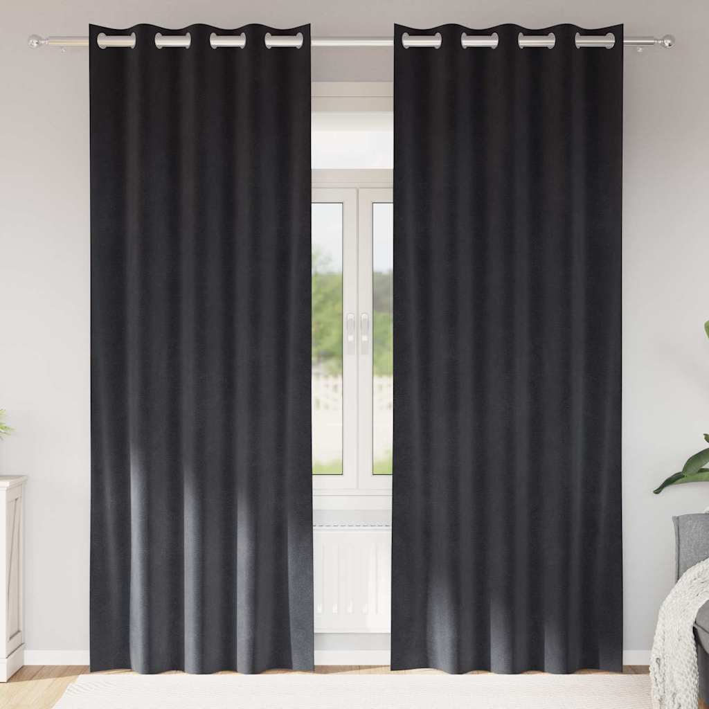vidaXL Rideaux occultants 2 pcs Gris foncé 140 x 260 cm Velours
